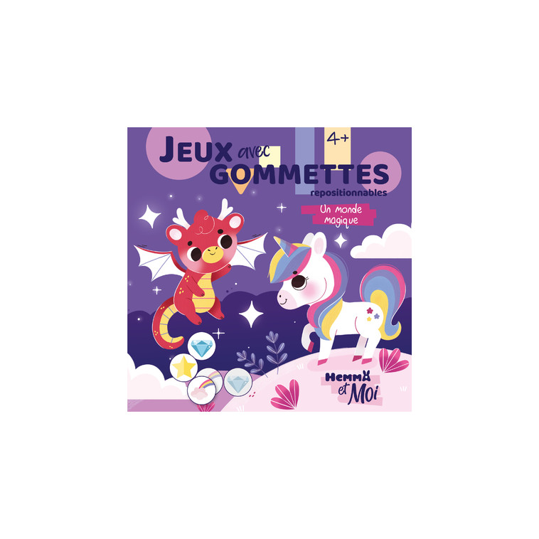 Hemma et Moi - Jeux avec gommettes - Un monde magique - repositionnables -  Ahorine - HEMMA