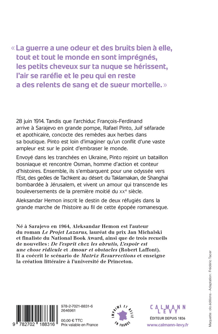 Un monde de ciel et de terre - Grand Prix de littérature américaine 2023 - Aleksandar Hemon - CALMANN-LEVY