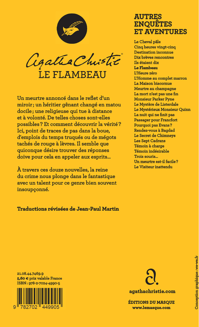 Le Flambeau (Nouvelle traduction révisée) - Agatha Christie - ED DU MASQUE