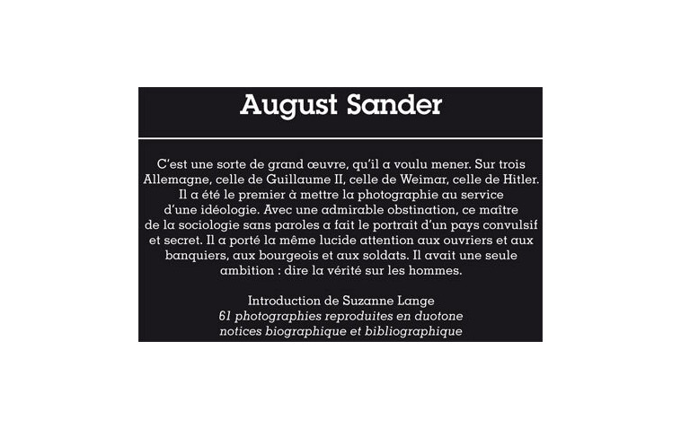 August Sander - Philippe Séclier - ACTES SUD