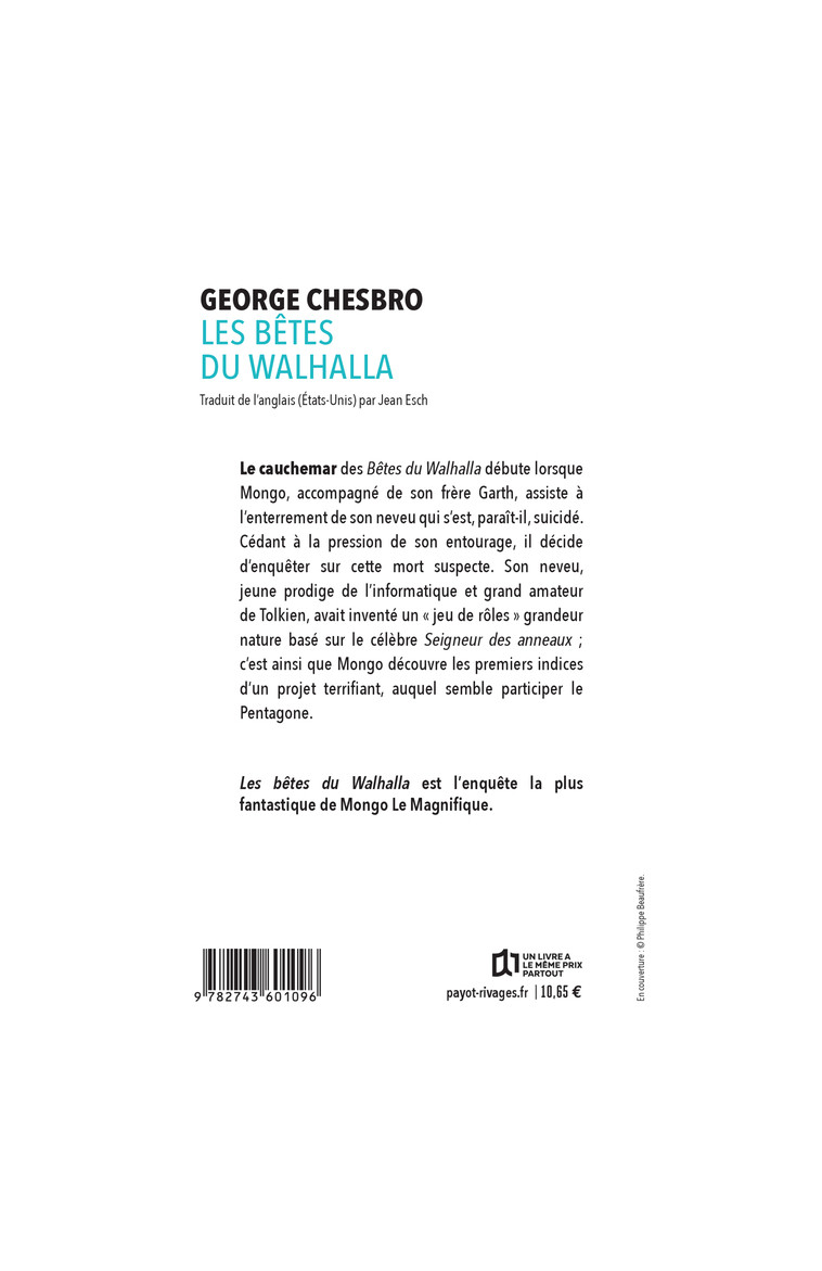 Les Bêtes du Walhalla - George Chesbro - RIVAGES