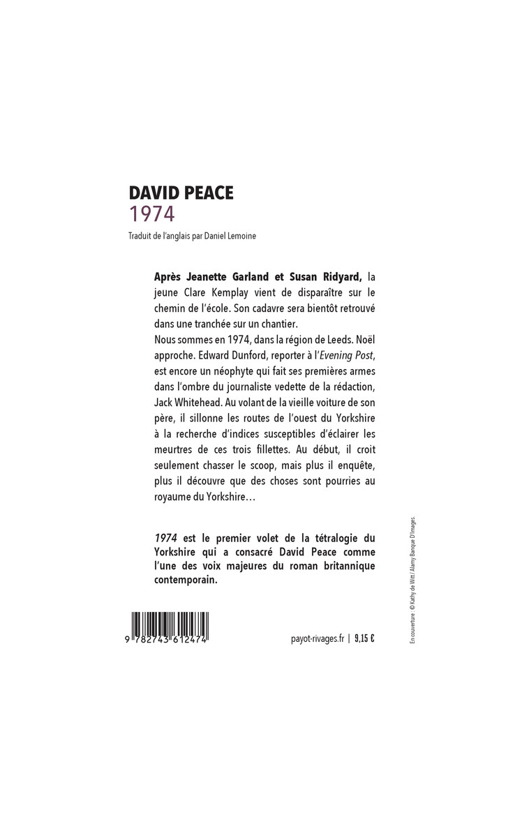 1974 - David Peace - RIVAGES