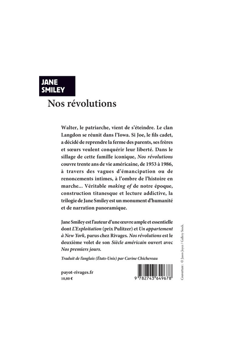 Nos révolutions - Jane Smiley - RIVAGES