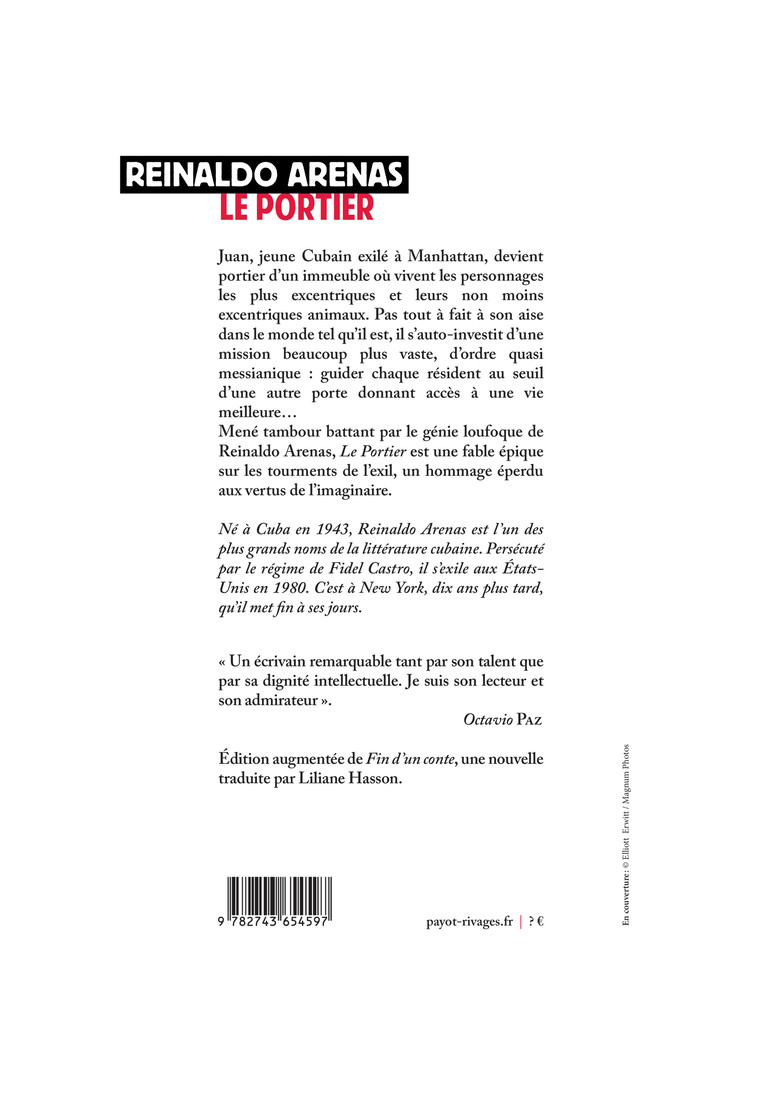 Le Portier - Reinaldo Arenas - RIVAGES