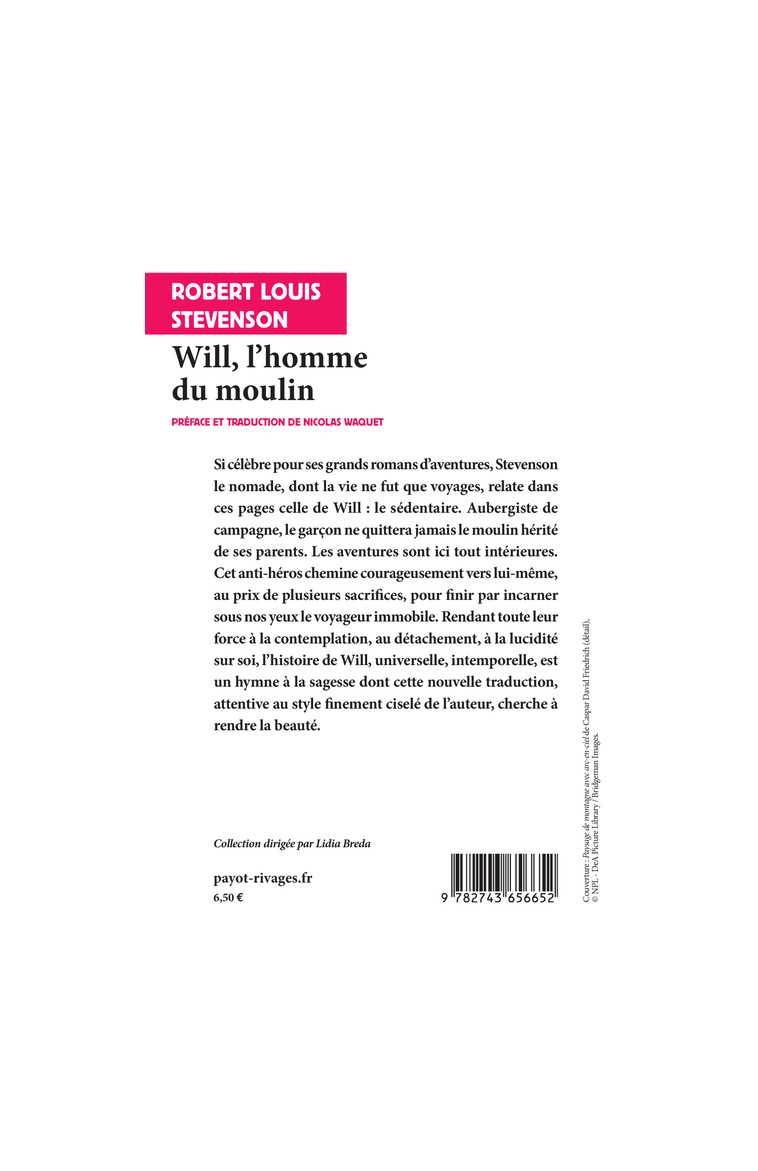 Will, l'homme du moulin - Robert Louis Stevenson - RIVAGES