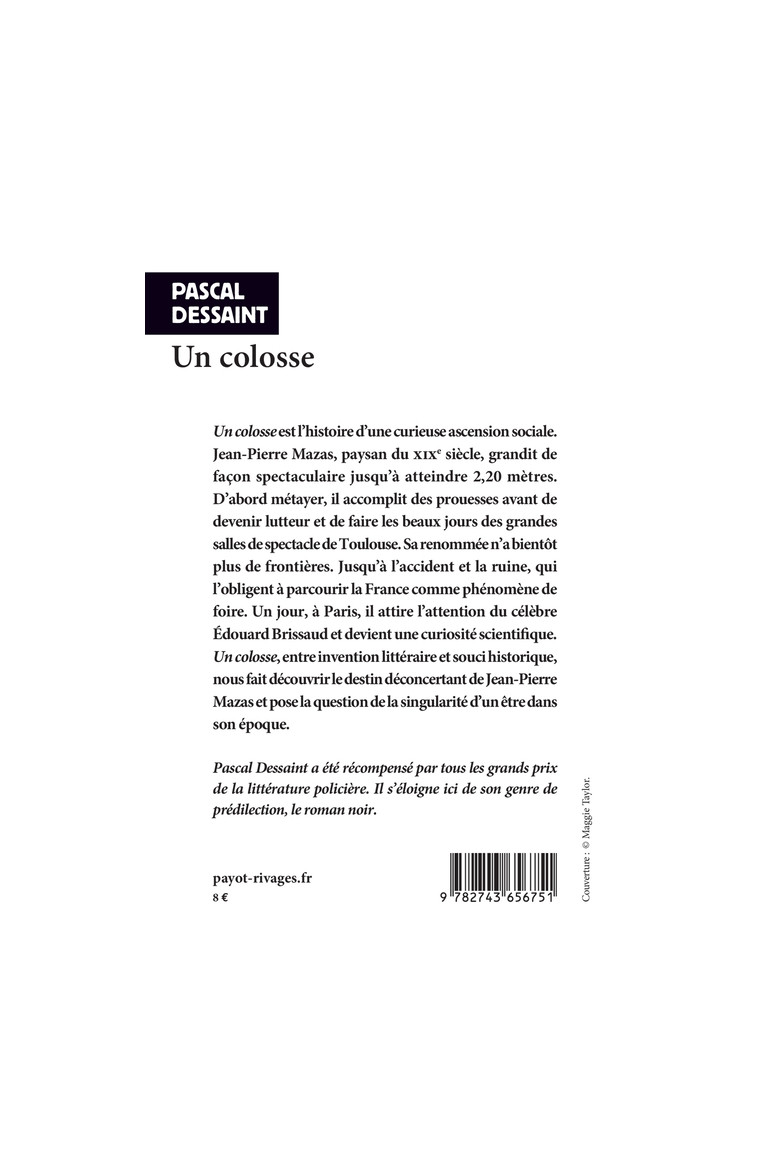 Un colosse - Pascal Dessaint - RIVAGES