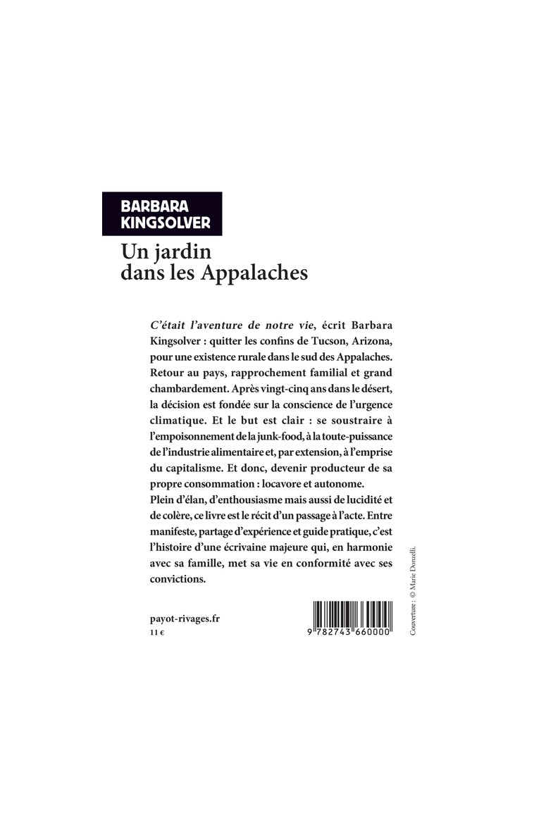 Un jardin dans les Appalaches - Barbara Kingsolver - RIVAGES