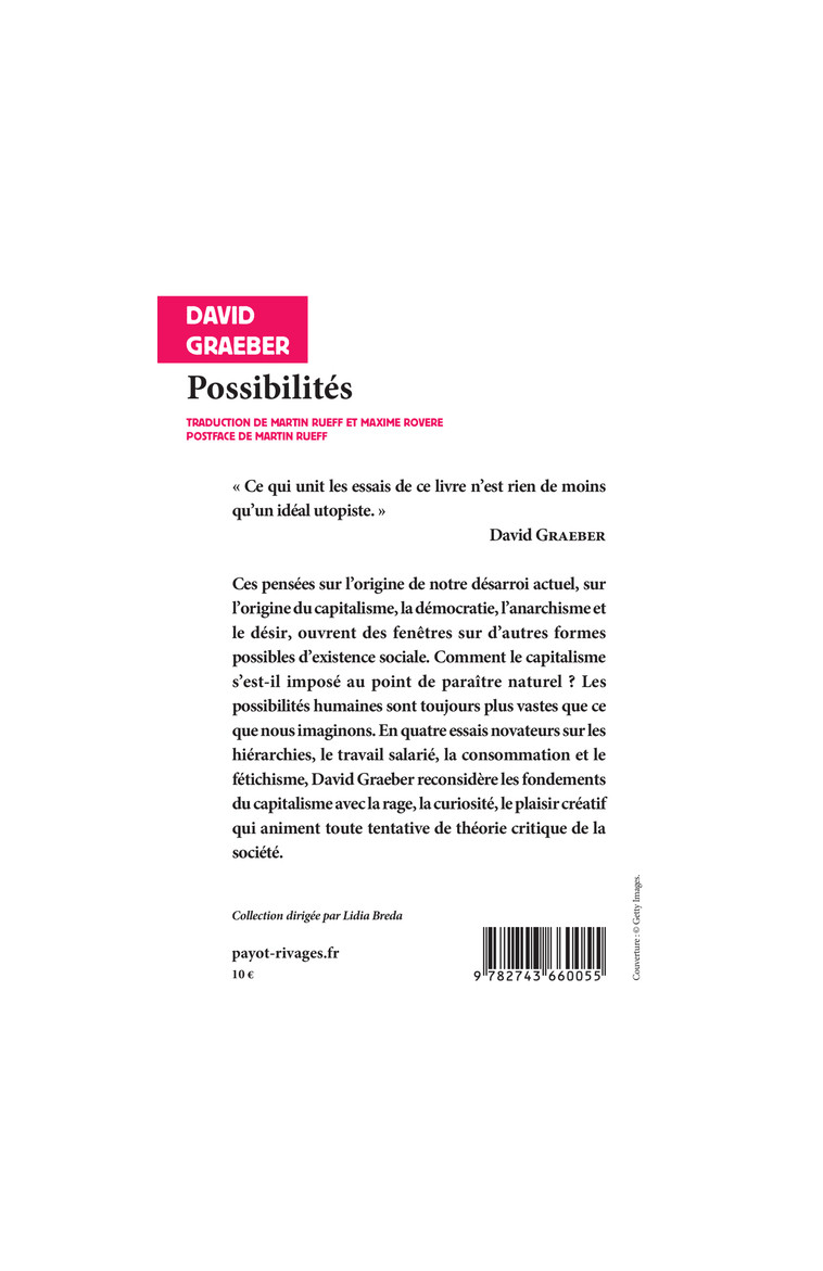 Possibilités - David GRAEBER - RIVAGES