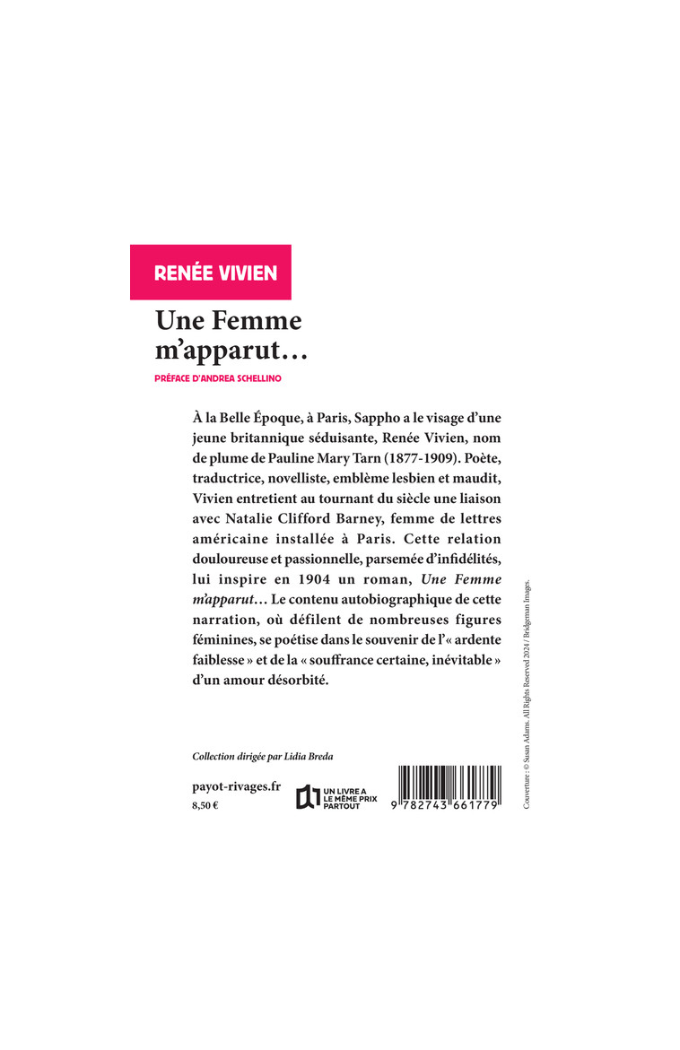 Une femme m'apparut... - Renée Vivien - RIVAGES