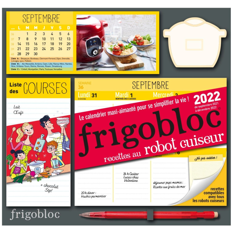 FRIGOBLOC HEBDOMADAIRE ROBOT-CUISEUR 2022 - 16 MOIS - (DE SEPT. 2021 À DÉC. 2022) - XXX - PLAY BAC