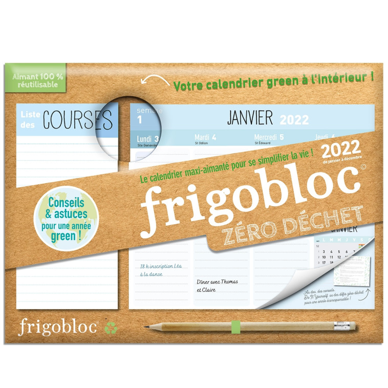 MINI FRIGOBLOC HEBDOMADAIRE 2022 ZERO DECHET - 12 MOIS - (DE JANV. À DÉC. 2022) - XXX - PLAY BAC