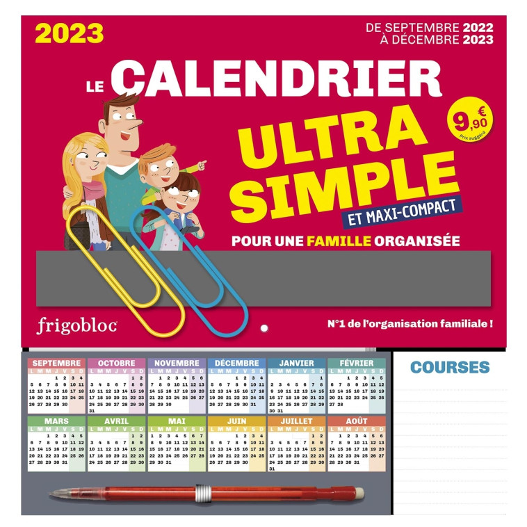 Frigobloc Le mini calendrier Ultra Simple pour une famille organisée ! (de sept. 2022 à déc. 2023) -  Playbac Éditions - PLAY BAC