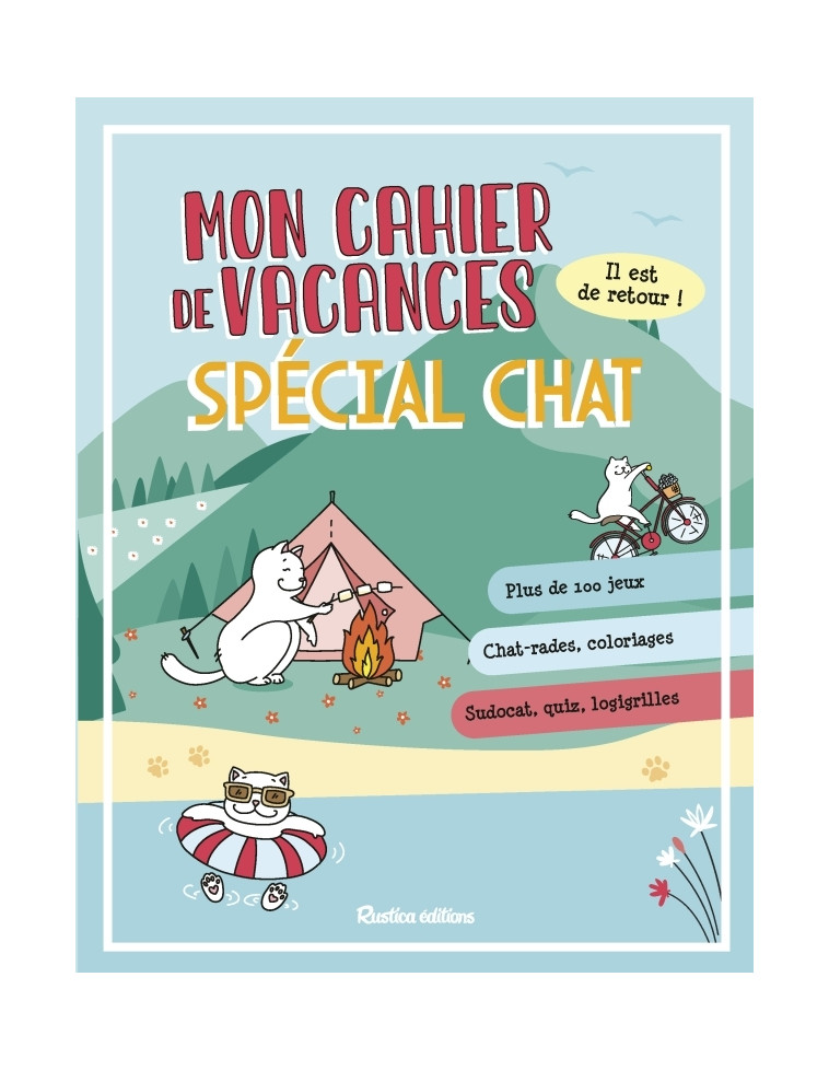 Mon cahier de vacances spécial chat - Yann CAUDAL - RUSTICA