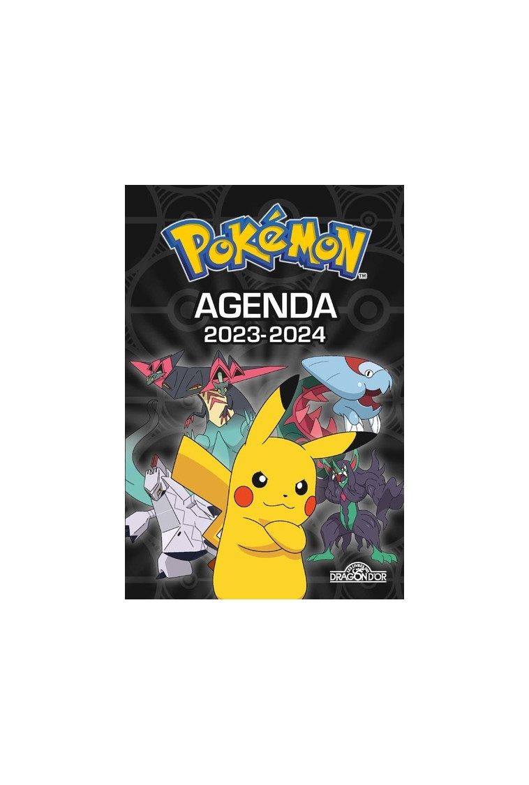 Pokémon - Agenda 2023-2024 - Couverture noire -  The Pokémon Company - DRAGON D OR