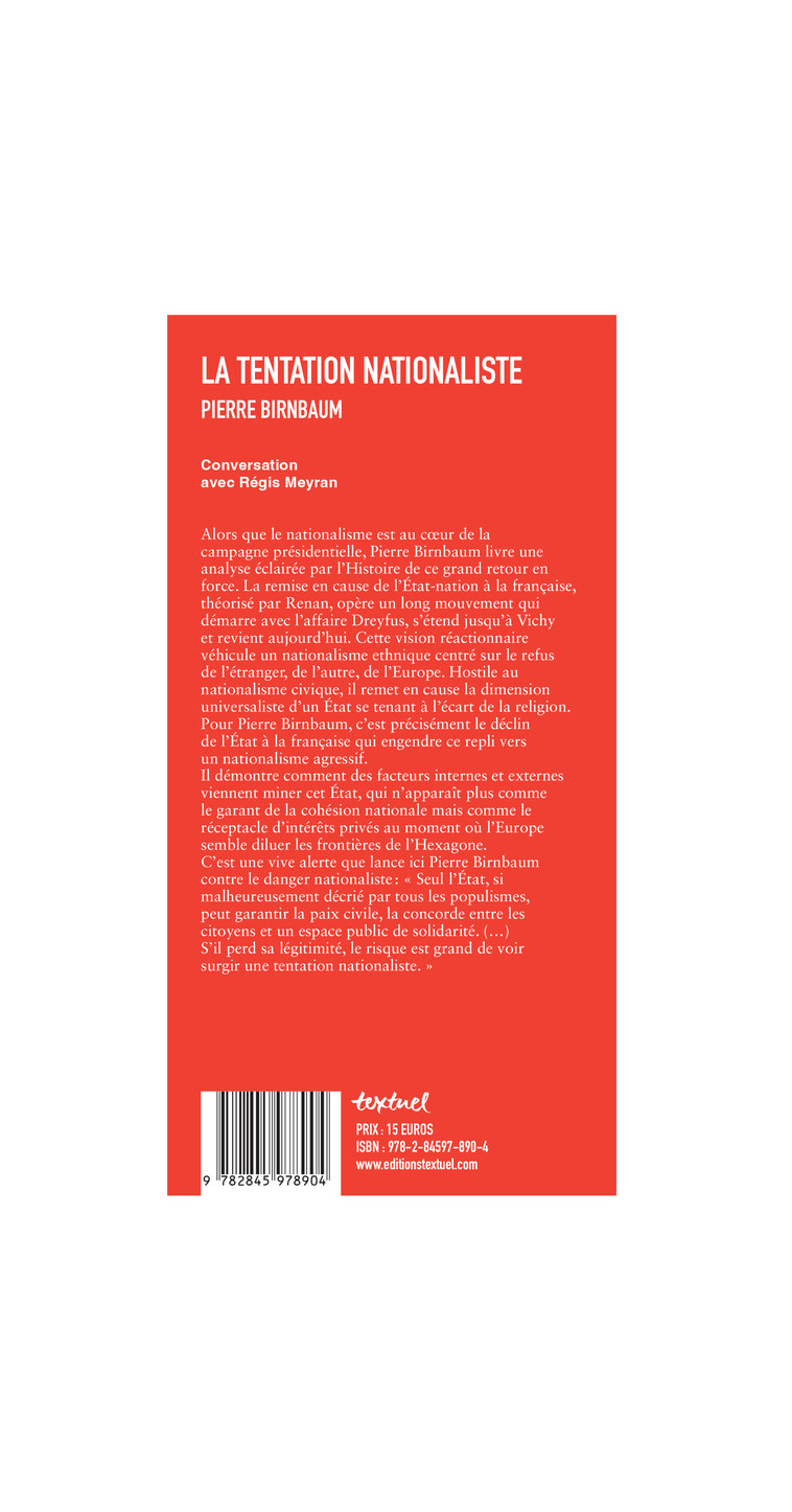 La tentation nationaliste - Régis Meyran - TEXTUEL