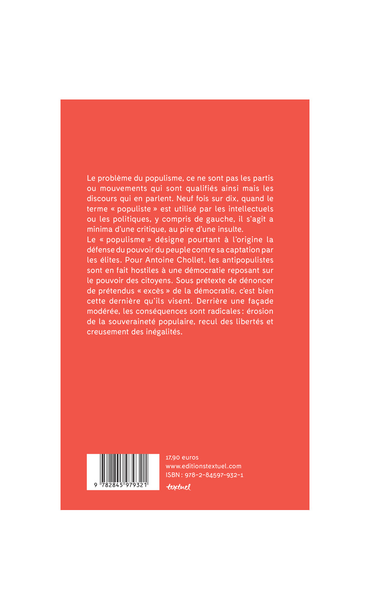 L'antipopulisme ou la nouvelle haine de la démocratie - Antoine Chollet - TEXTUEL