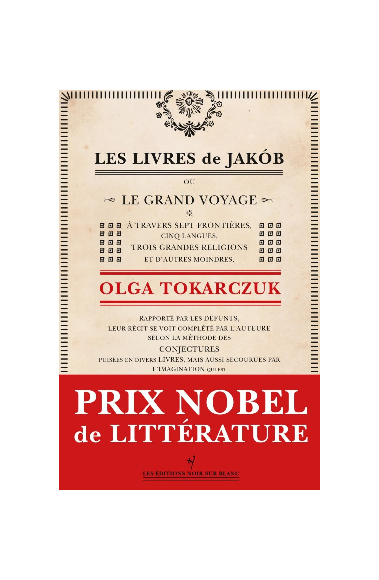 Les livres de jakób - Olga Tokarczuk - NOIR BLANC