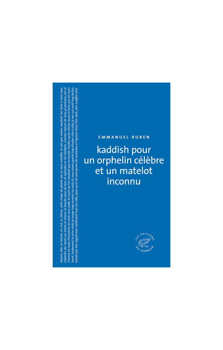 Kaddish pour un orphelin célèbre et un matelot inconnu - Emmanuel Ruben - SONNEUR