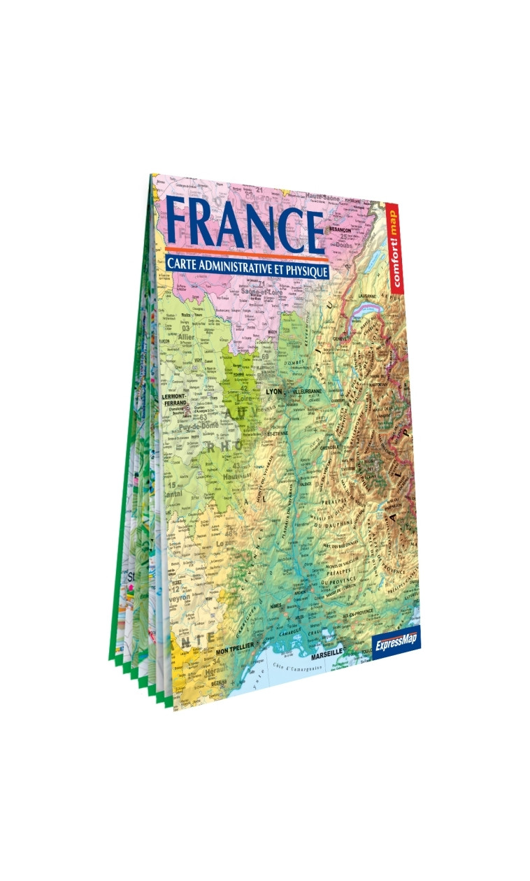 France 1/1.500.000   carte administrative et physique (format XXL, laminée) - XXX - EXPRESSMAP