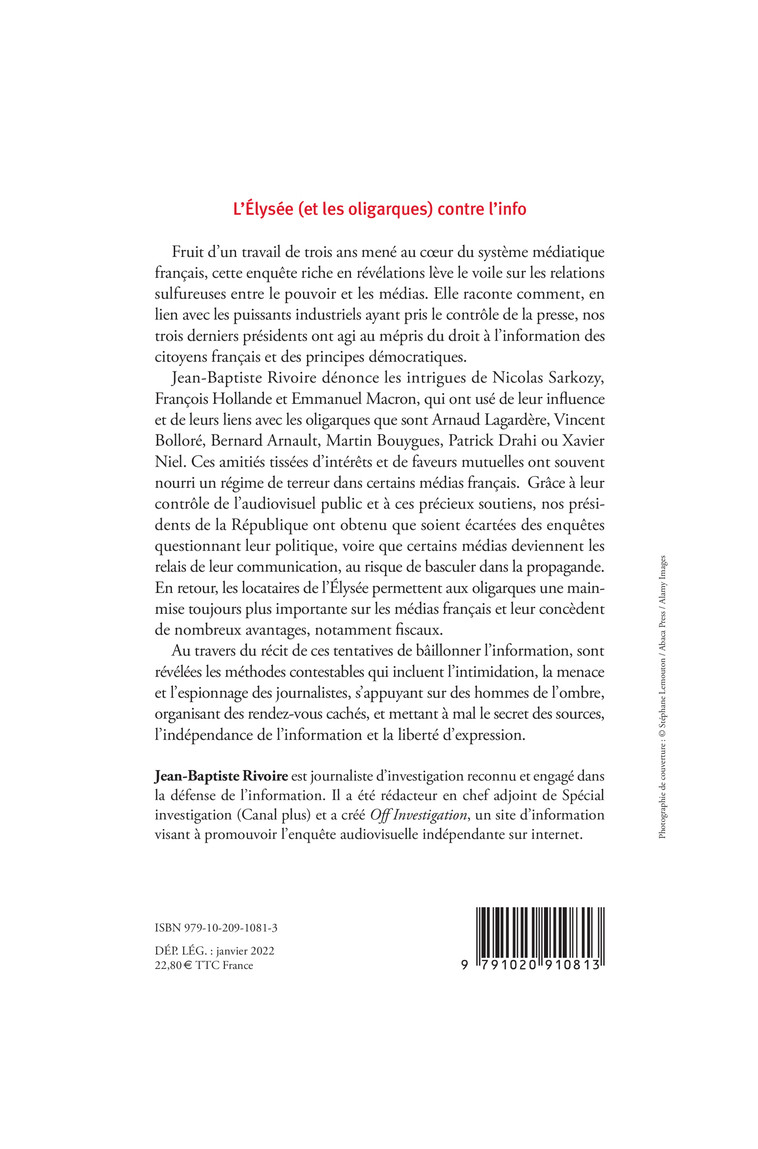 L'Élysée (et les oligarques) contre l'info - Jean-Baptiste Rivoire - LIENS LIBERENT