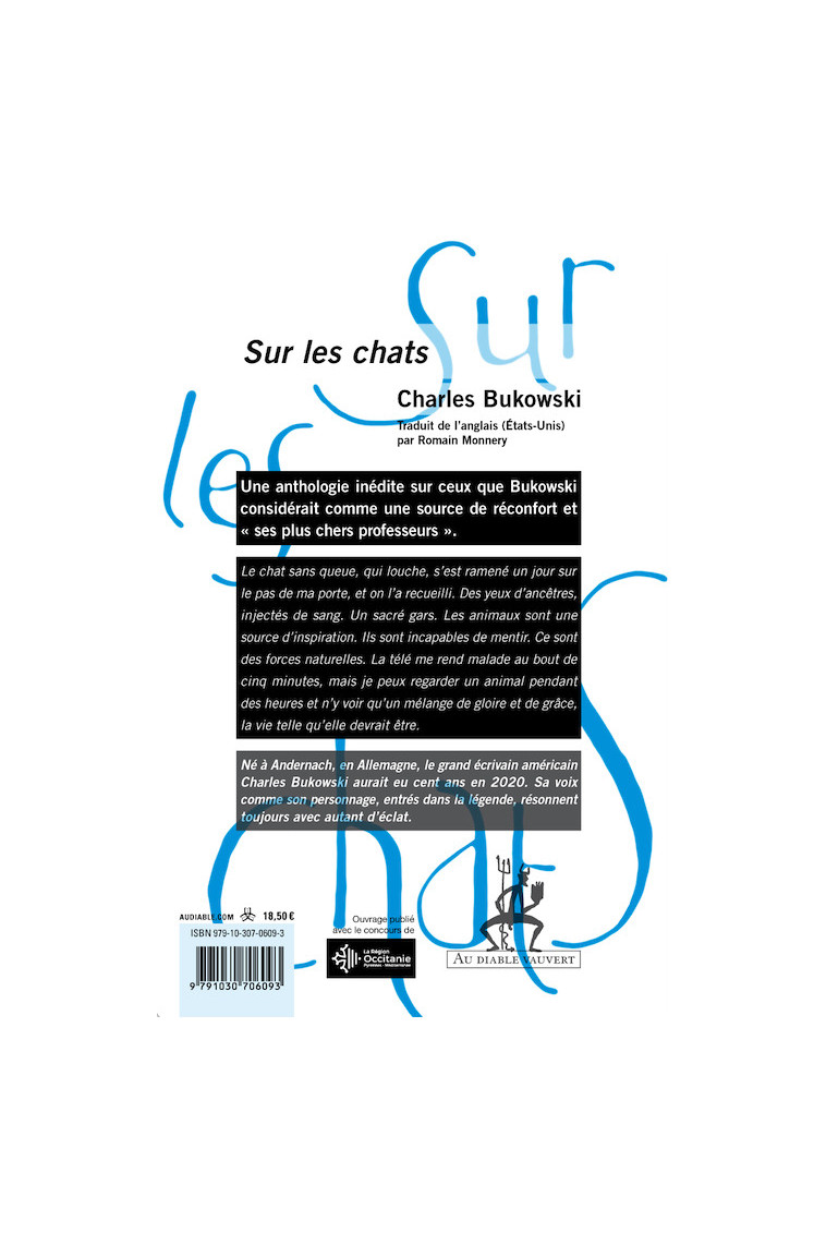 Sur les chats - Charles Bukowski - DIABLE VAUVERT