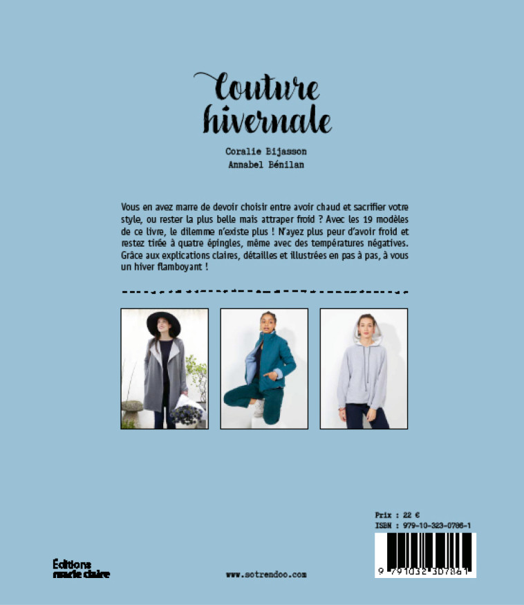 Couture hivernale 19 projets chauds et confortables - Coralie Bijasson - MARIE-CLAIRE