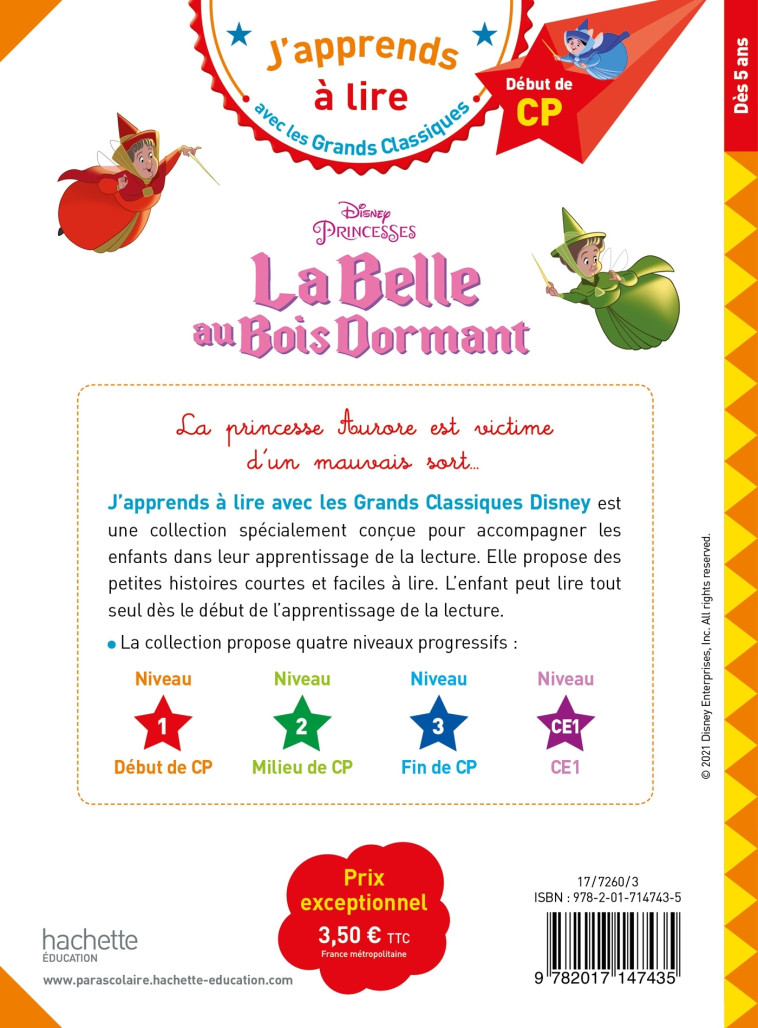 Disney - La Belle au bois dormant, CP Niveau 1 - Isabelle Albertin - HACHETTE EDUC