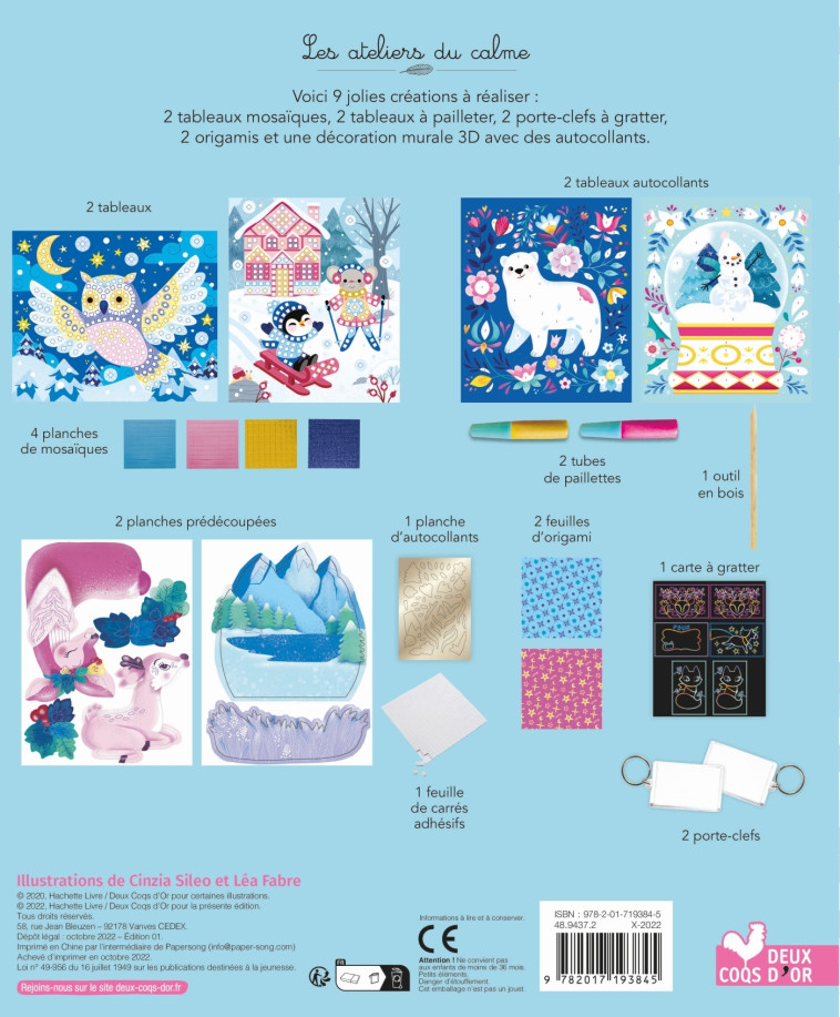 Créations bel hiver - coffret avec accessoires - CINZIA SILEO - DEUX COQS D OR