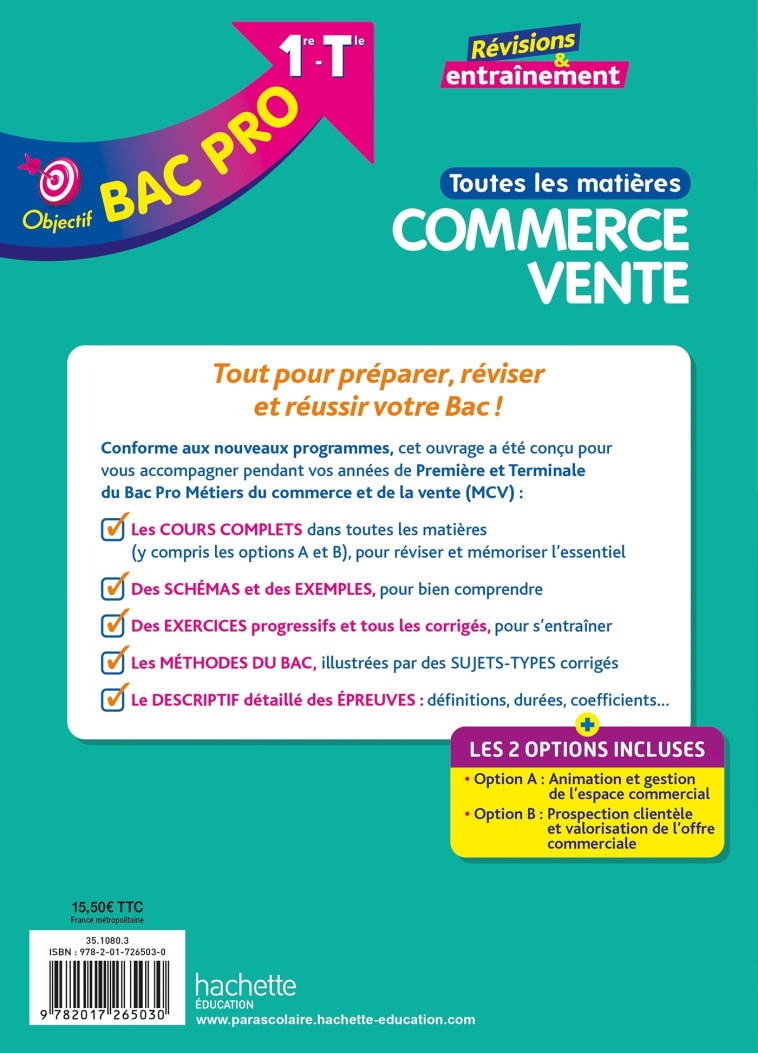 Objectif bac pro - Métiers du commerce et de la vente (1re et Term) - Toutes les matières - BAC 2025 - Peggy Libert - HACHETTE EDUC