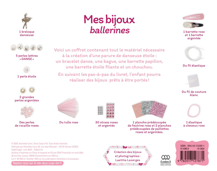 Mes bijoux ballerines - coffret avec accessoires - Laetitia Lazerges - DEUX COQS D OR