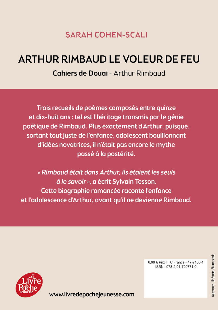 Arthur Rimbaud Le voleur de feu / Cahiers de Douai - Arthur Rimbaud - POCHE JEUNESSE