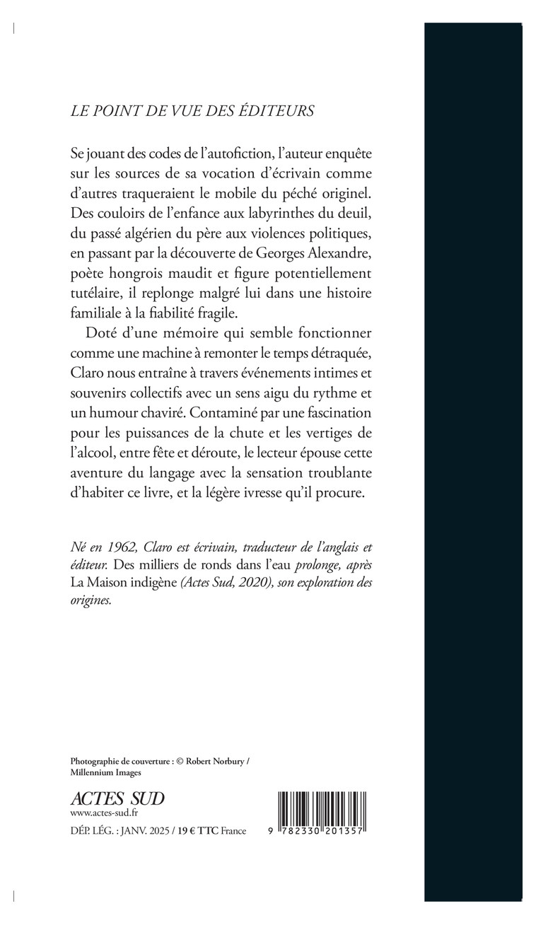 Des milliers de ronds dans l'eau -  Claro - ACTES SUD