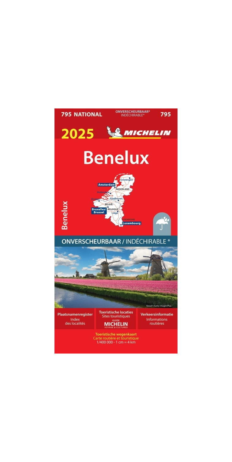 Carte Nationale Benelux 2025 - Indéchirable - XXX - MICHELIN