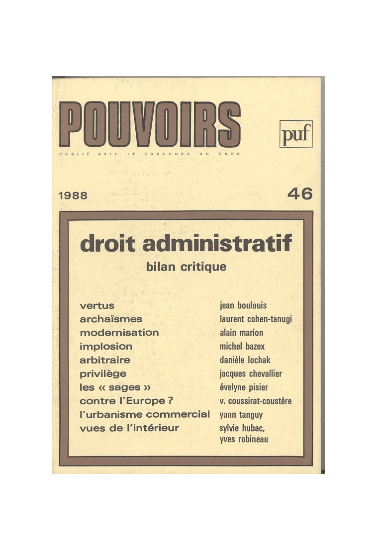 Pouvoirs, n° 46 -  Collectif - SEUIL