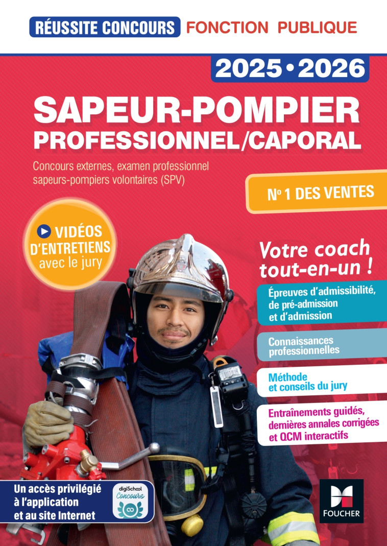 Réussite Concours Sapeur-pompier professionnel/caporal - 2025-2026 - Préparation complète - Joël François - FOUCHER